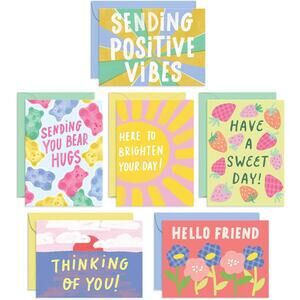 Pack of 24 Fun Thinking of You Cards with Envelopes- Blank Inside Encouragement